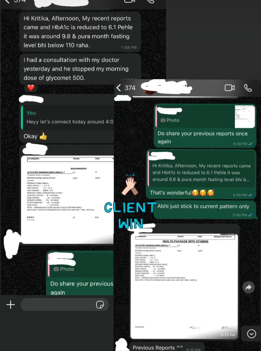 Client win - diabetes and HbA1c improvement